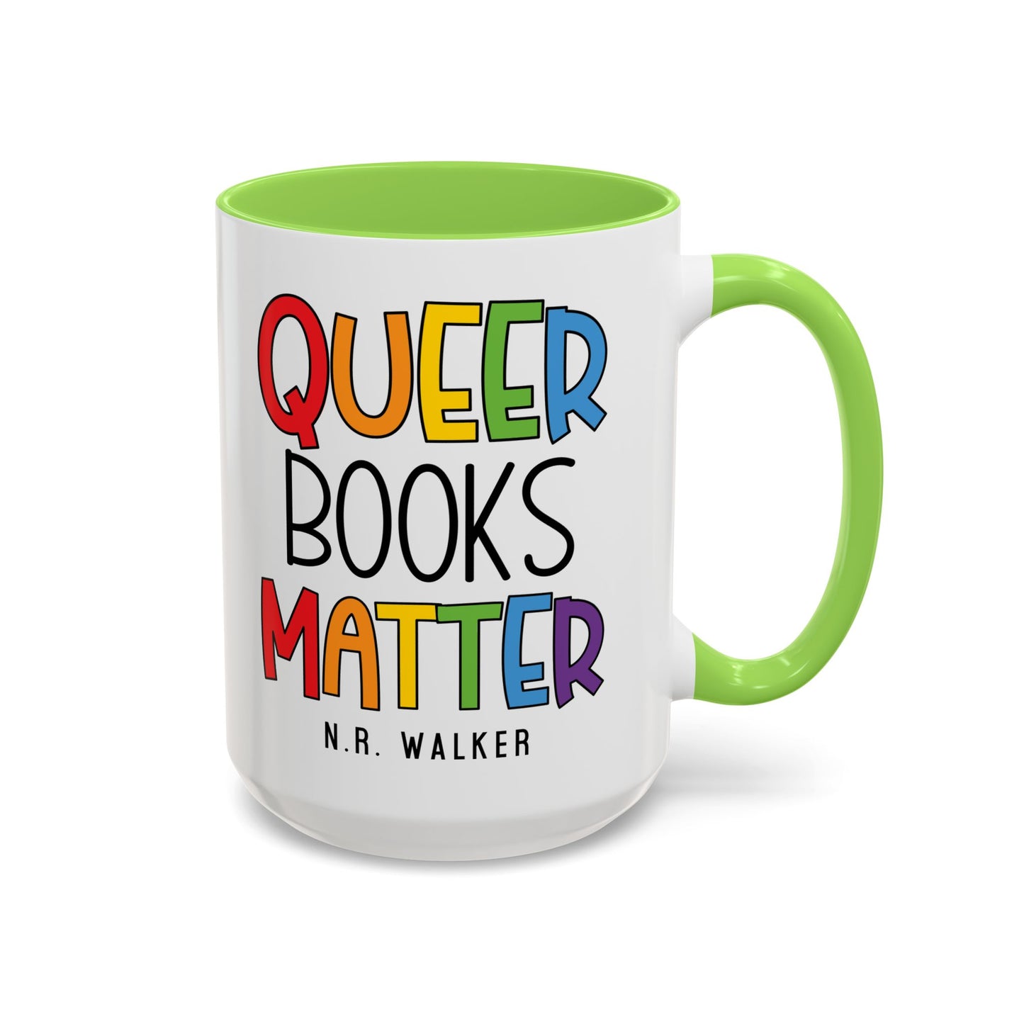 Colorful Queer Books Matter Mug - LGBTQ+ Pride Ceramic Coffee Cup