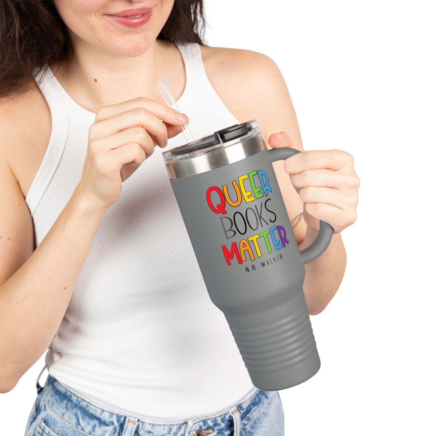 Queer Books Matter Travel Mug | 40oz Insulated Mug