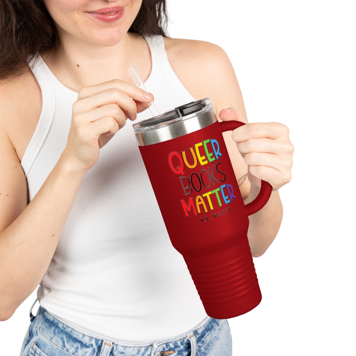 Queer Books Matter Travel Mug | 40oz Insulated Mug