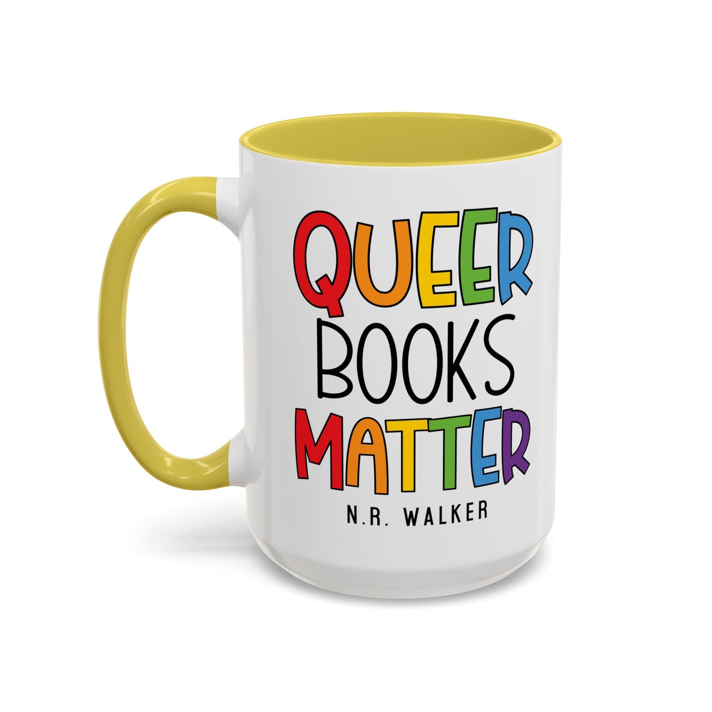 Colorful Queer Books Matter Mug - LGBTQ+ Pride Ceramic Coffee Cup