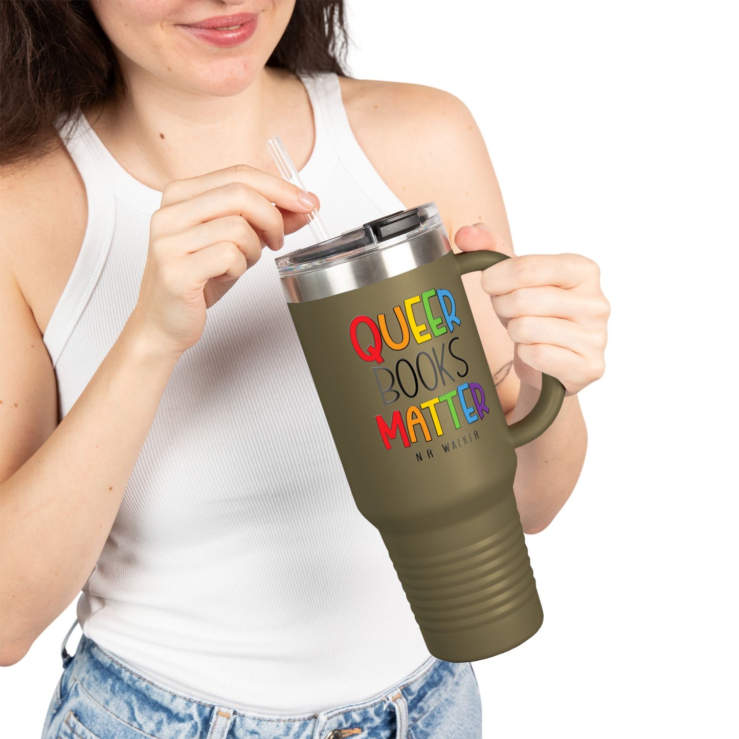 Queer Books Matter Travel Mug | 40oz Insulated Mug