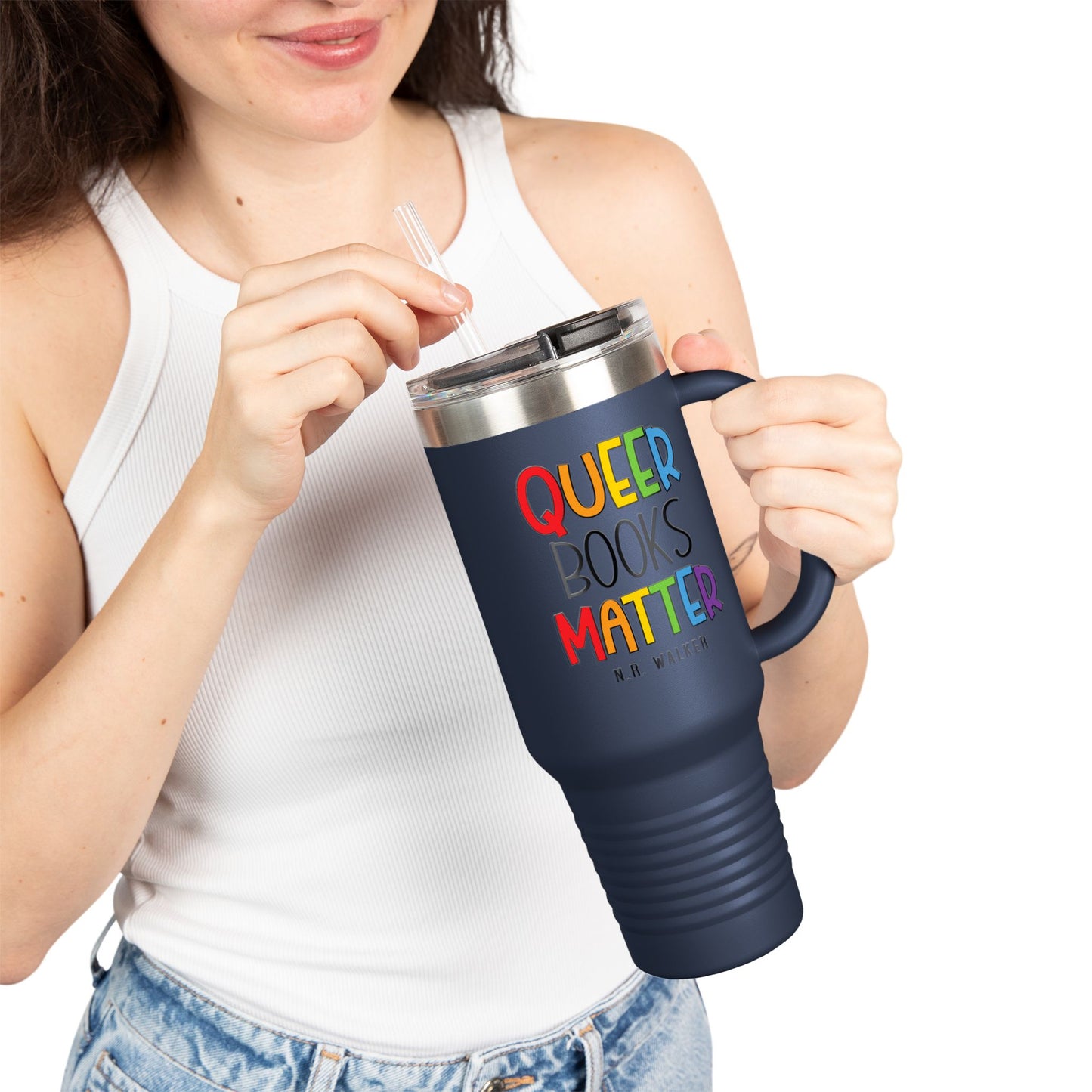 Queer Books Matter Travel Mug | 40oz Insulated Mug