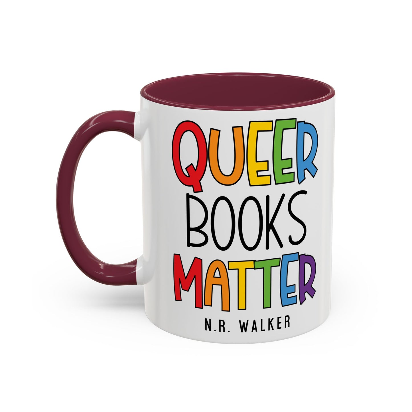 Colorful Queer Books Matter Mug - LGBTQ+ Pride Ceramic Coffee Cup