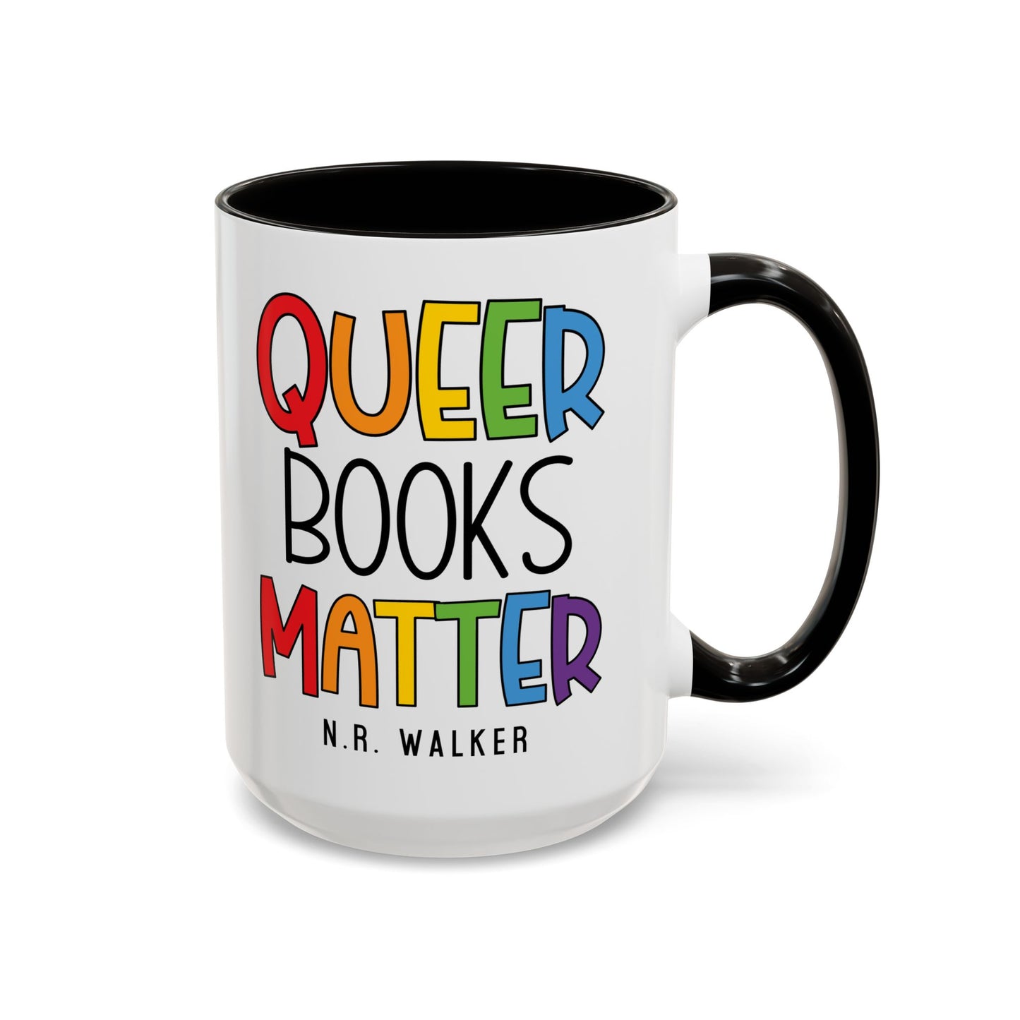 Colorful Queer Books Matter Mug - LGBTQ+ Pride Ceramic Coffee Cup