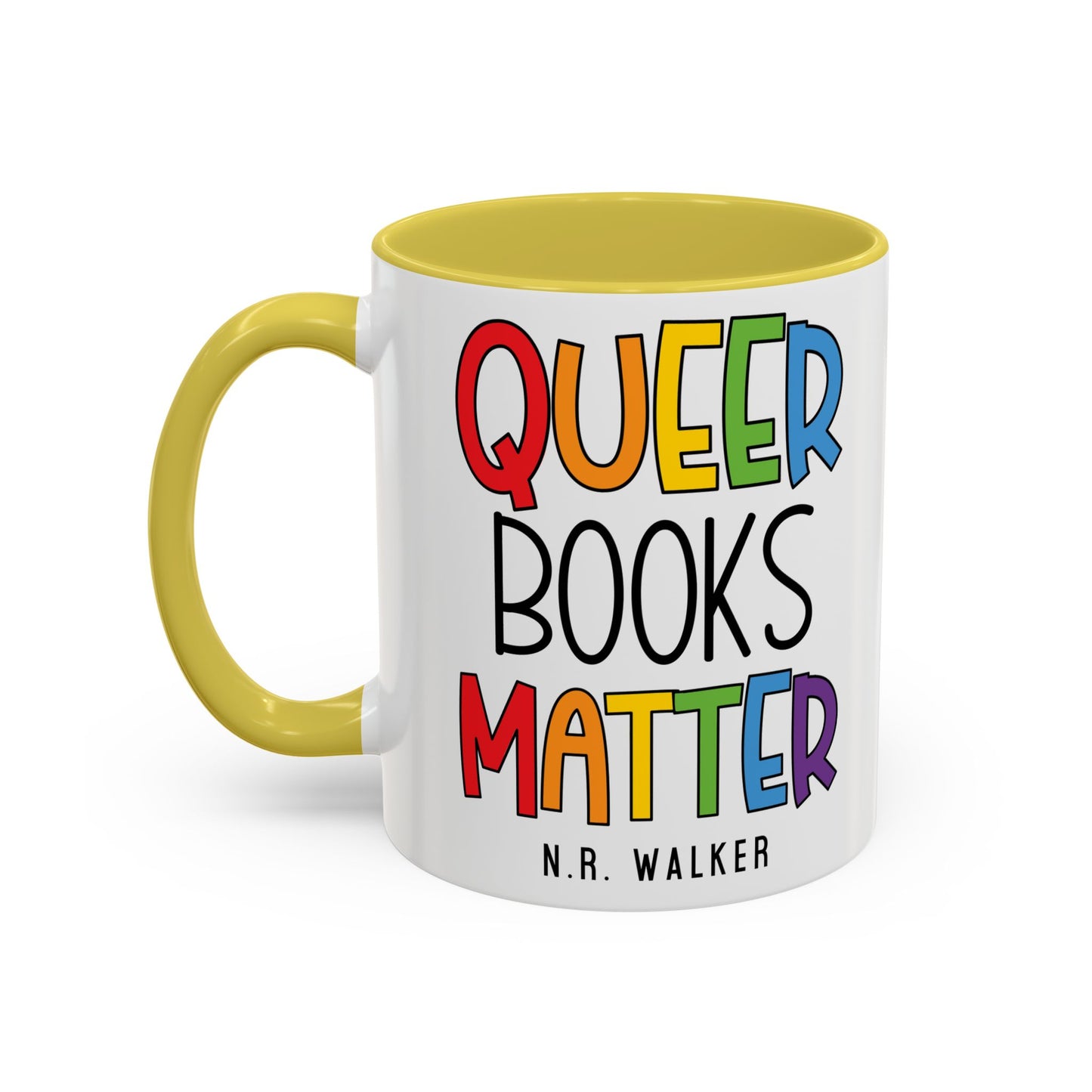 Colorful Queer Books Matter Mug - LGBTQ+ Pride Ceramic Coffee Cup