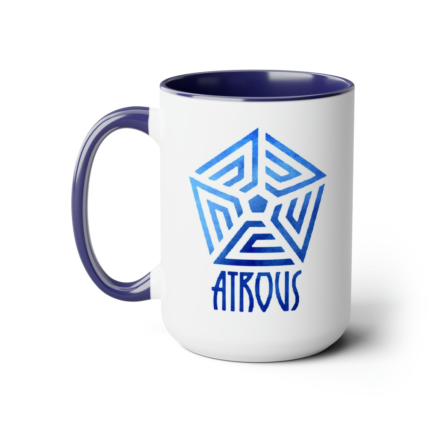 Atrous Code Blue Two-Tone Coffee Mugs, 15oz