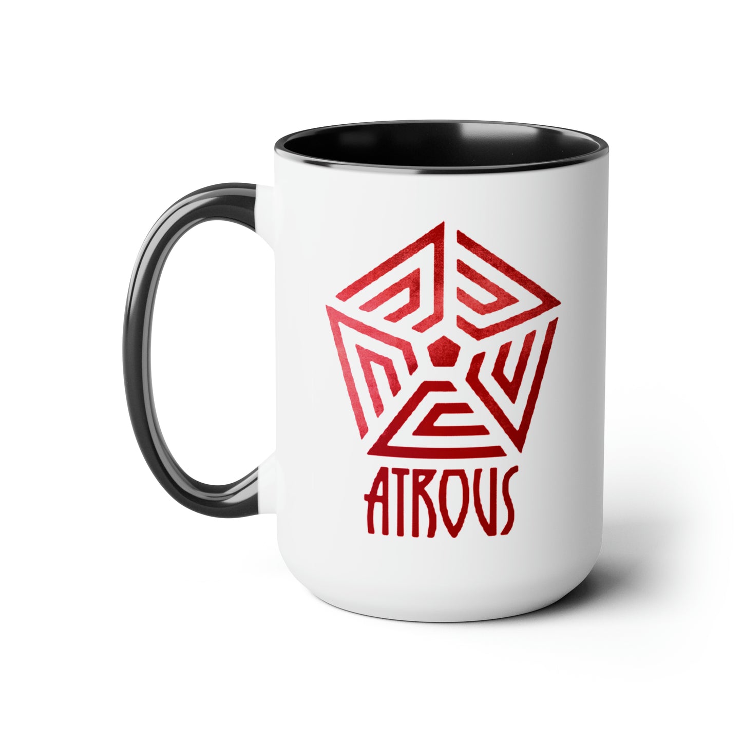 Atrous Code Red Two-Tone Coffee Mugs, 15oz