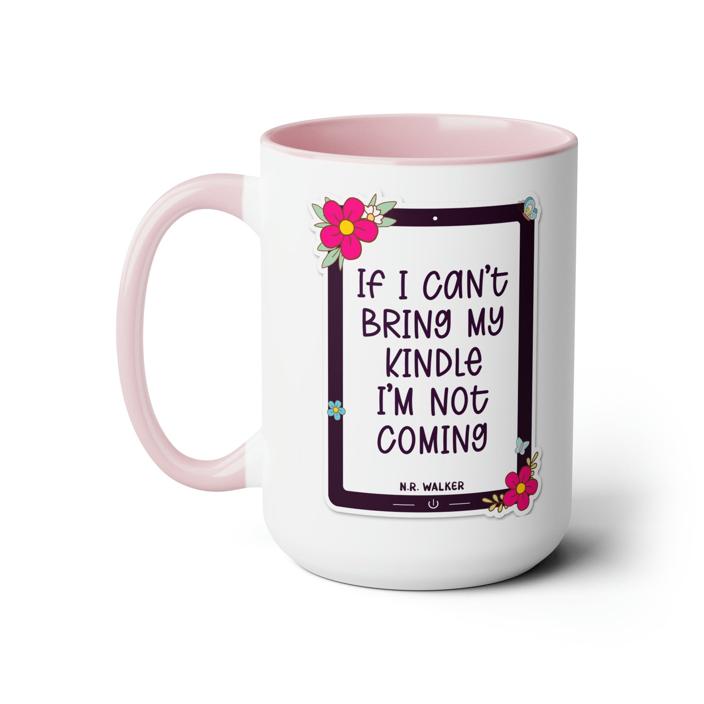 Two-Tone Coffee Mugs, 15oz - If I can't bring my kindle