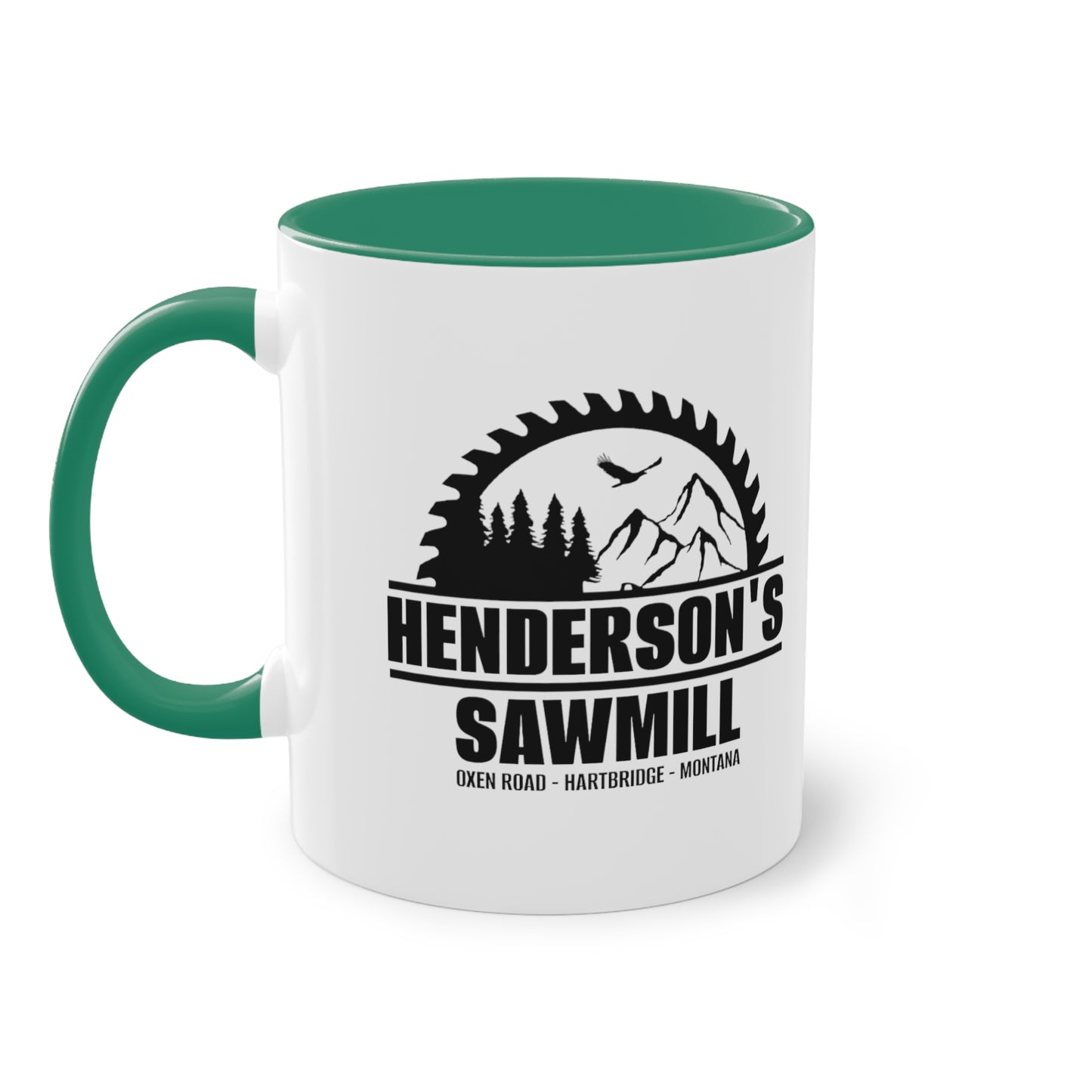 Henderson's Sawmill coffee mug - Two-Tone Coffee Mug, 11oz