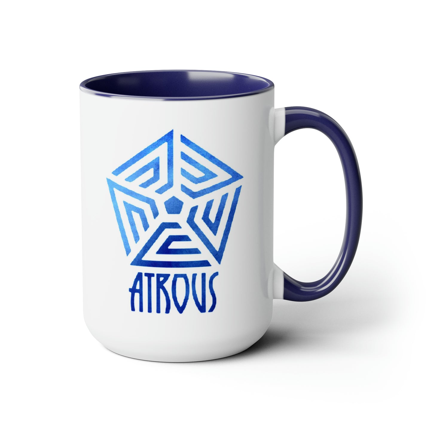 Atrous Code Blue Two-Tone Coffee Mugs, 15oz