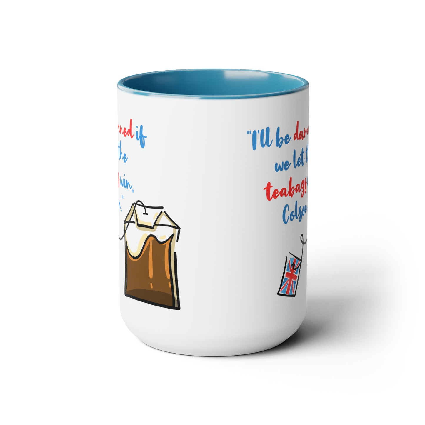 Holiday Heartstrings Teabag Two-Tone Coffee Mugs, 15oz