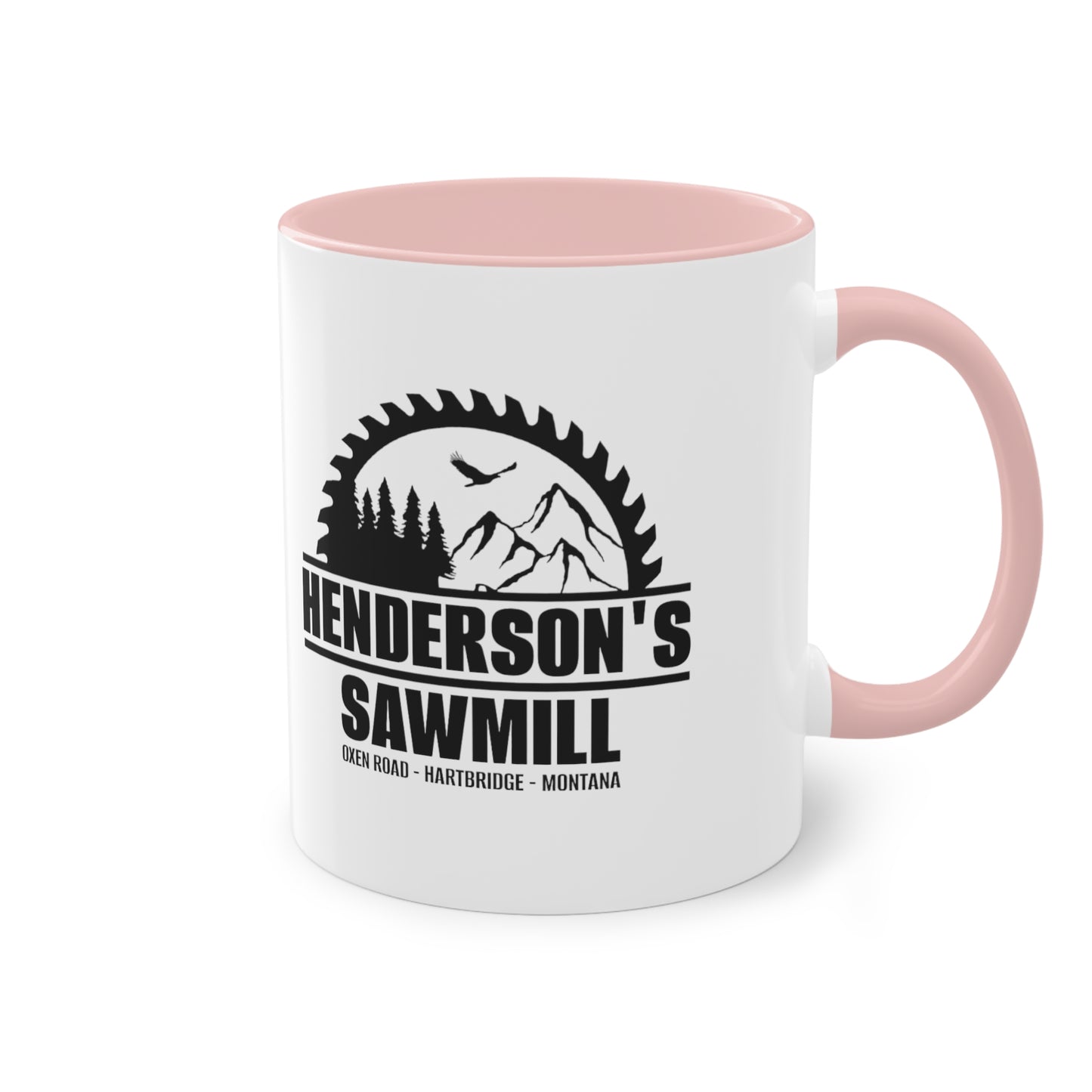 Henderson's Sawmill coffee mug - Two-Tone Coffee Mug, 11oz