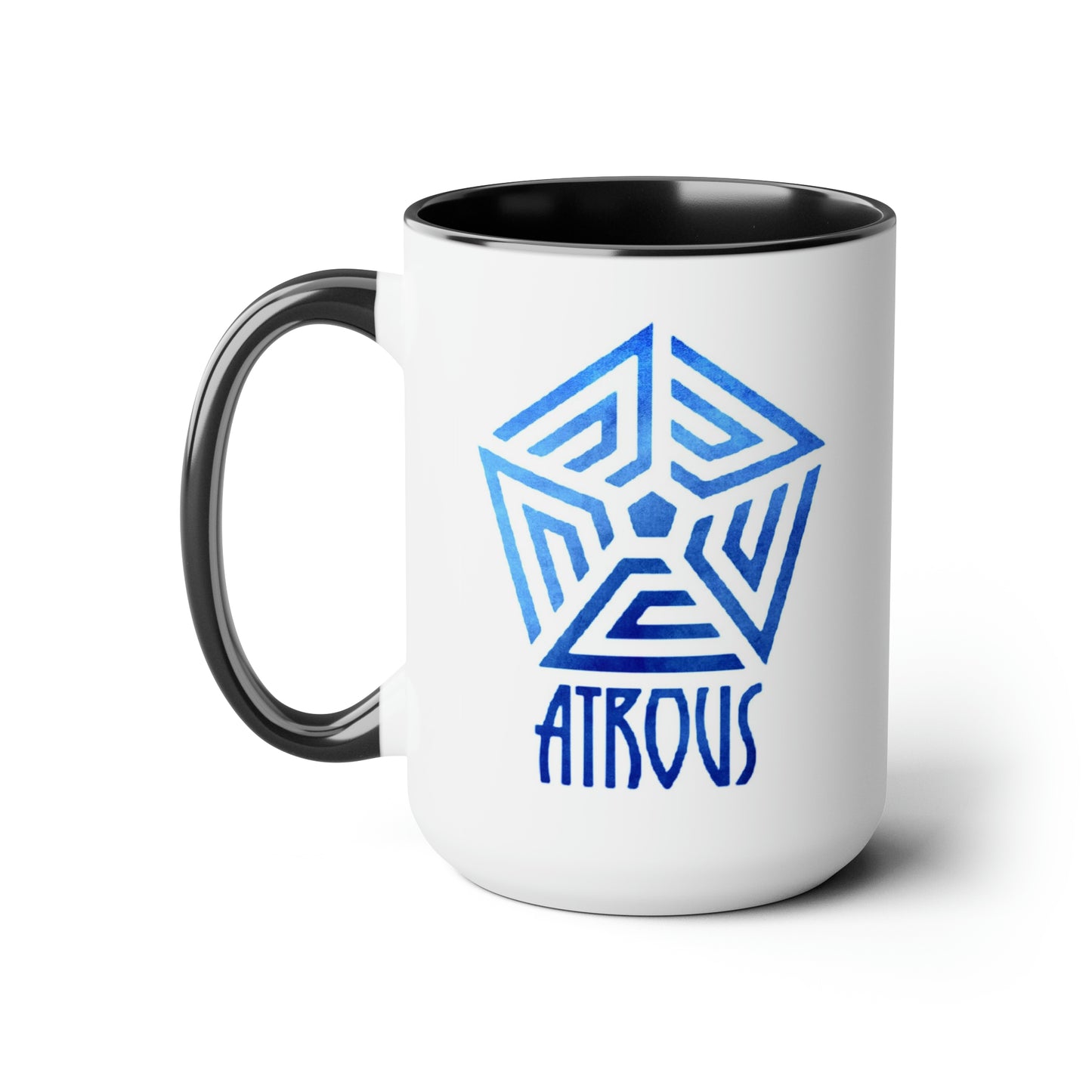 Atrous Code Blue Two-Tone Coffee Mugs, 15oz