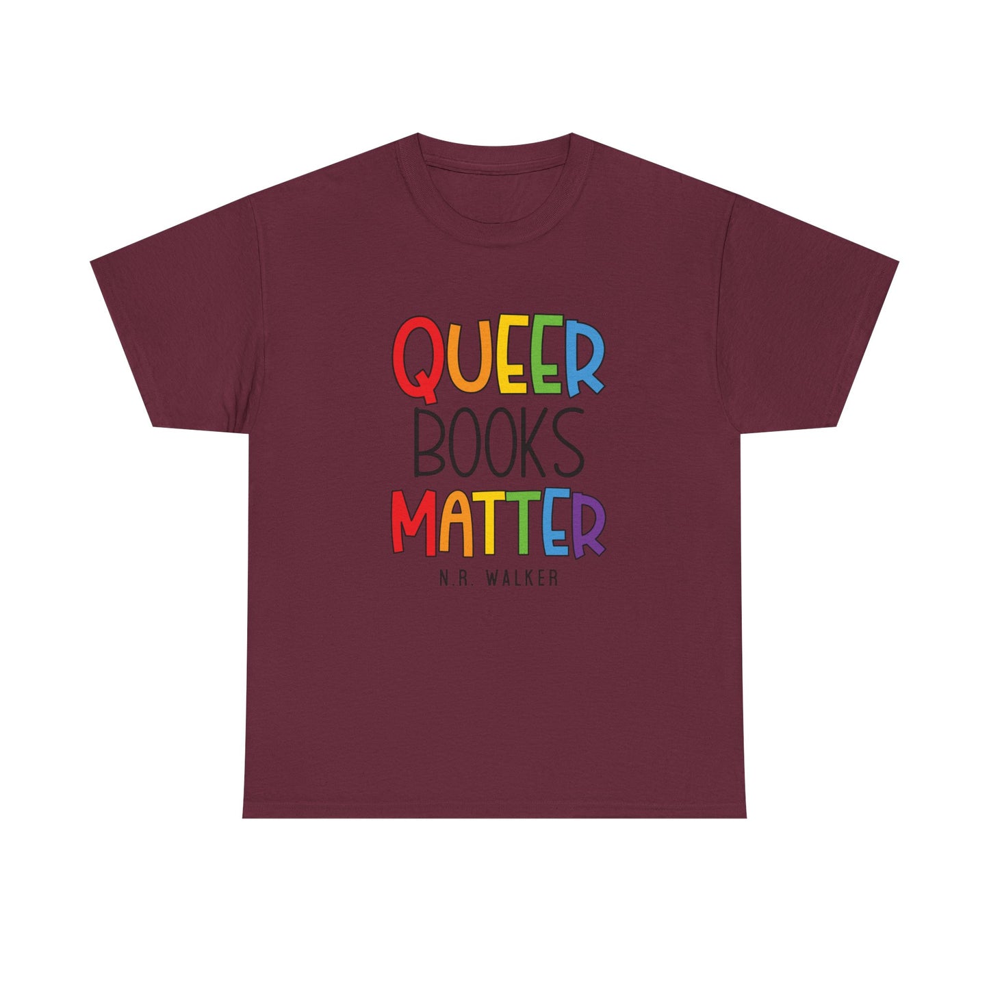 Queer Books Matter Tee, Unisex Heavy Cotton Tee for LGBTQ+ Readers