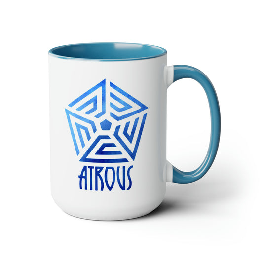 Atrous Code Blue Two-Tone Coffee Mugs, 15oz