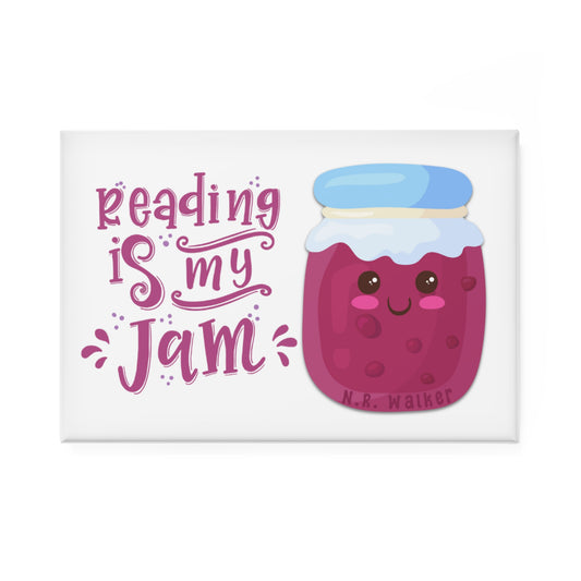 Reading Is My Jam - Button Magnet, Rectangle