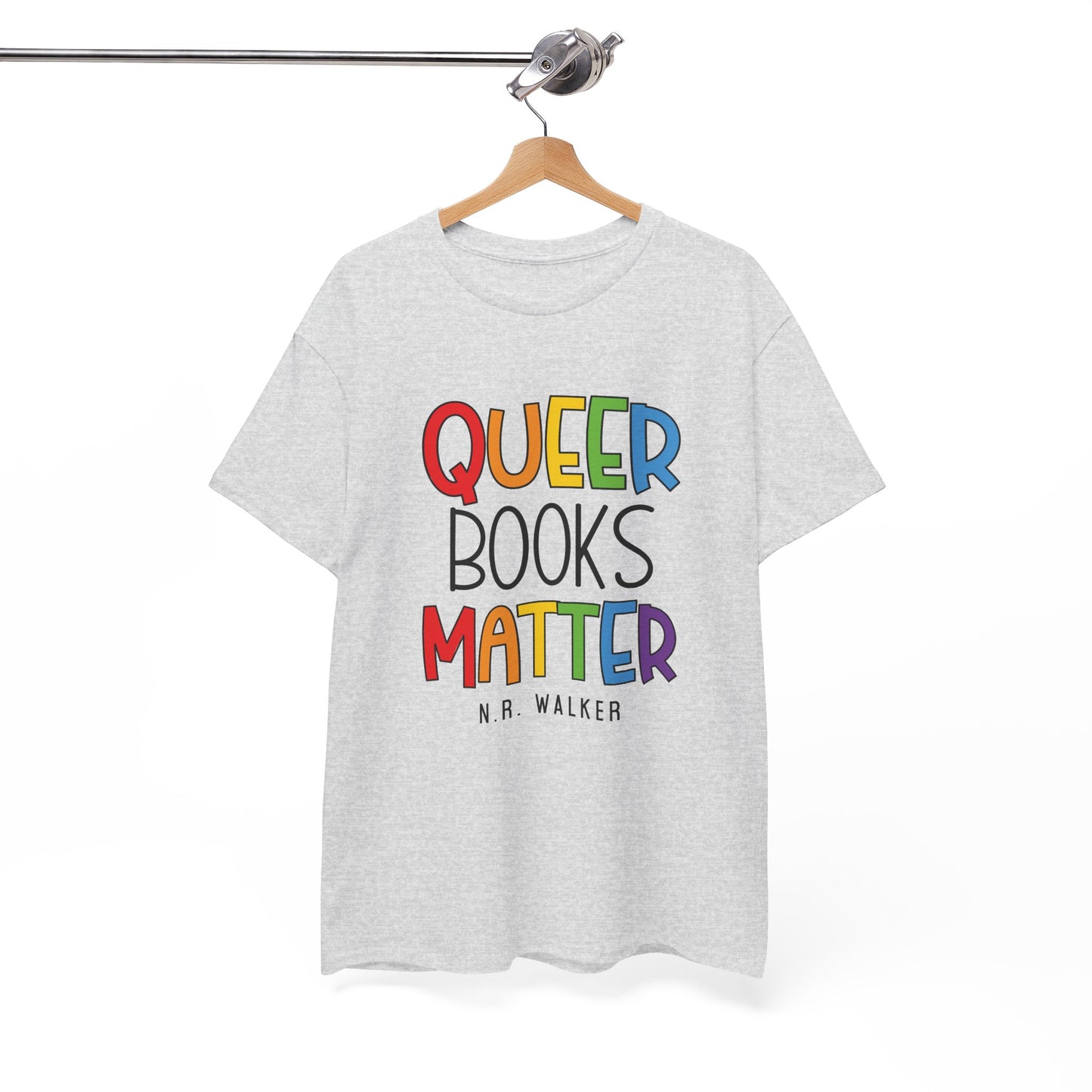 Queer Books Matter Tee, Unisex Heavy Cotton Tee for LGBTQ+ Readers