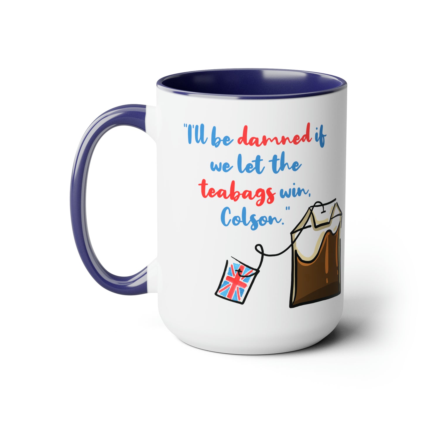 Holiday Heartstrings Teabag Two-Tone Coffee Mugs, 15oz