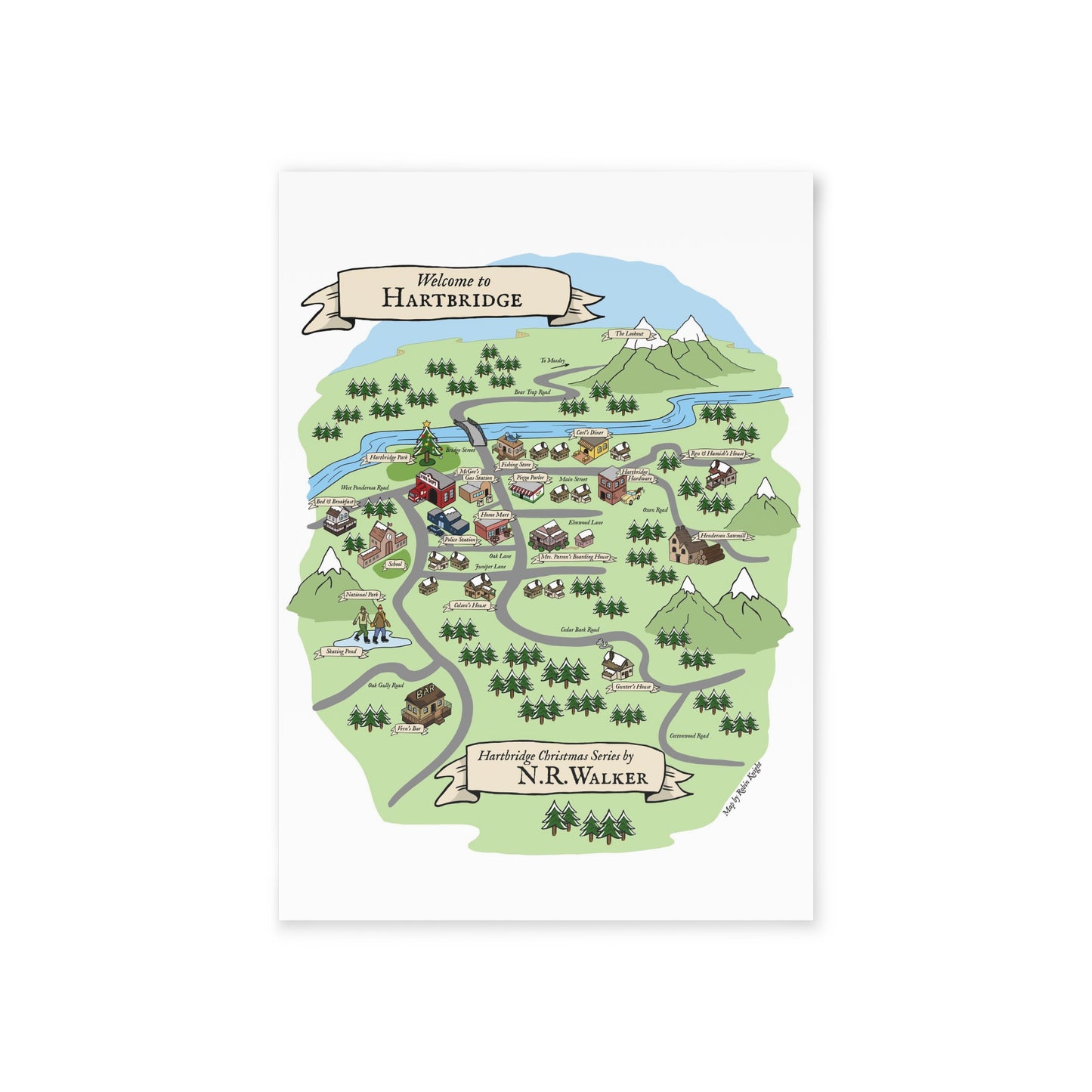 Postcard - Hartbridge Map (One-sided print)