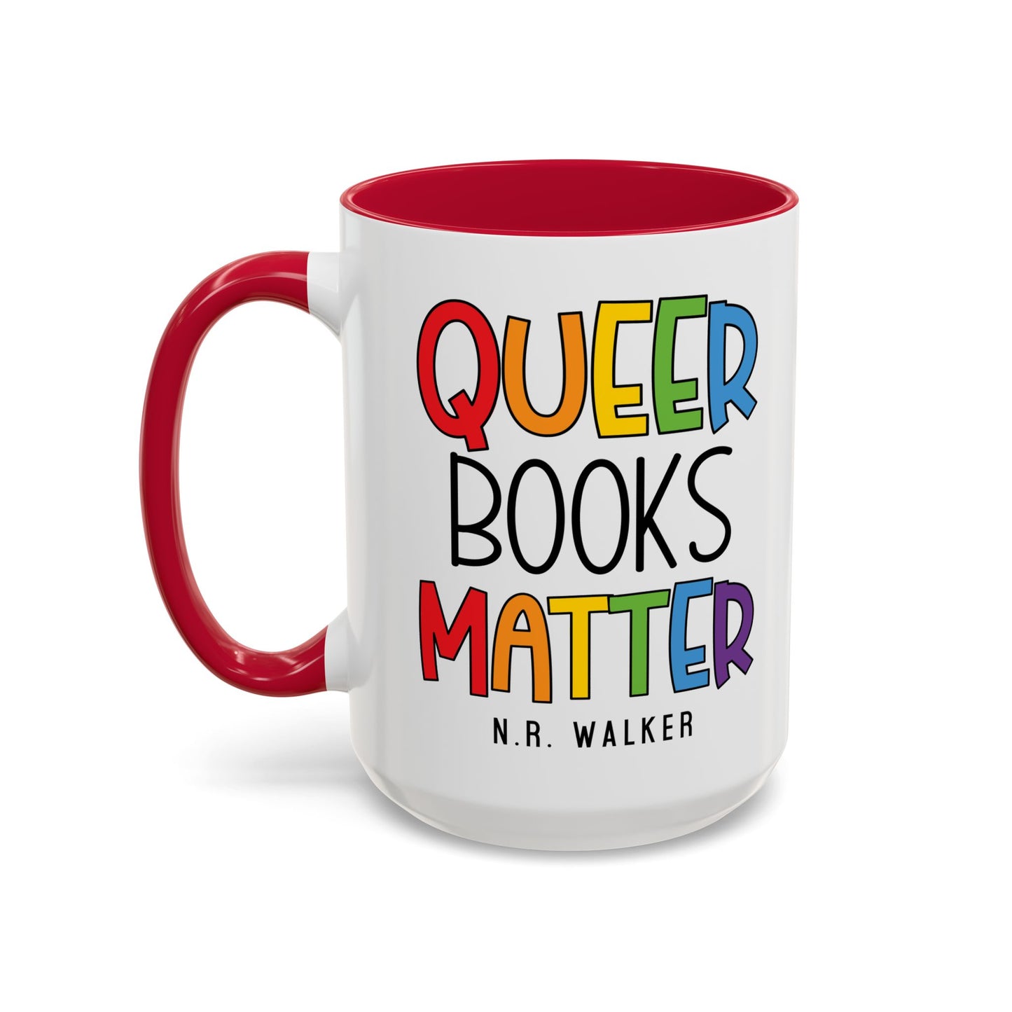 Colorful Queer Books Matter Mug - LGBTQ+ Pride Ceramic Coffee Cup