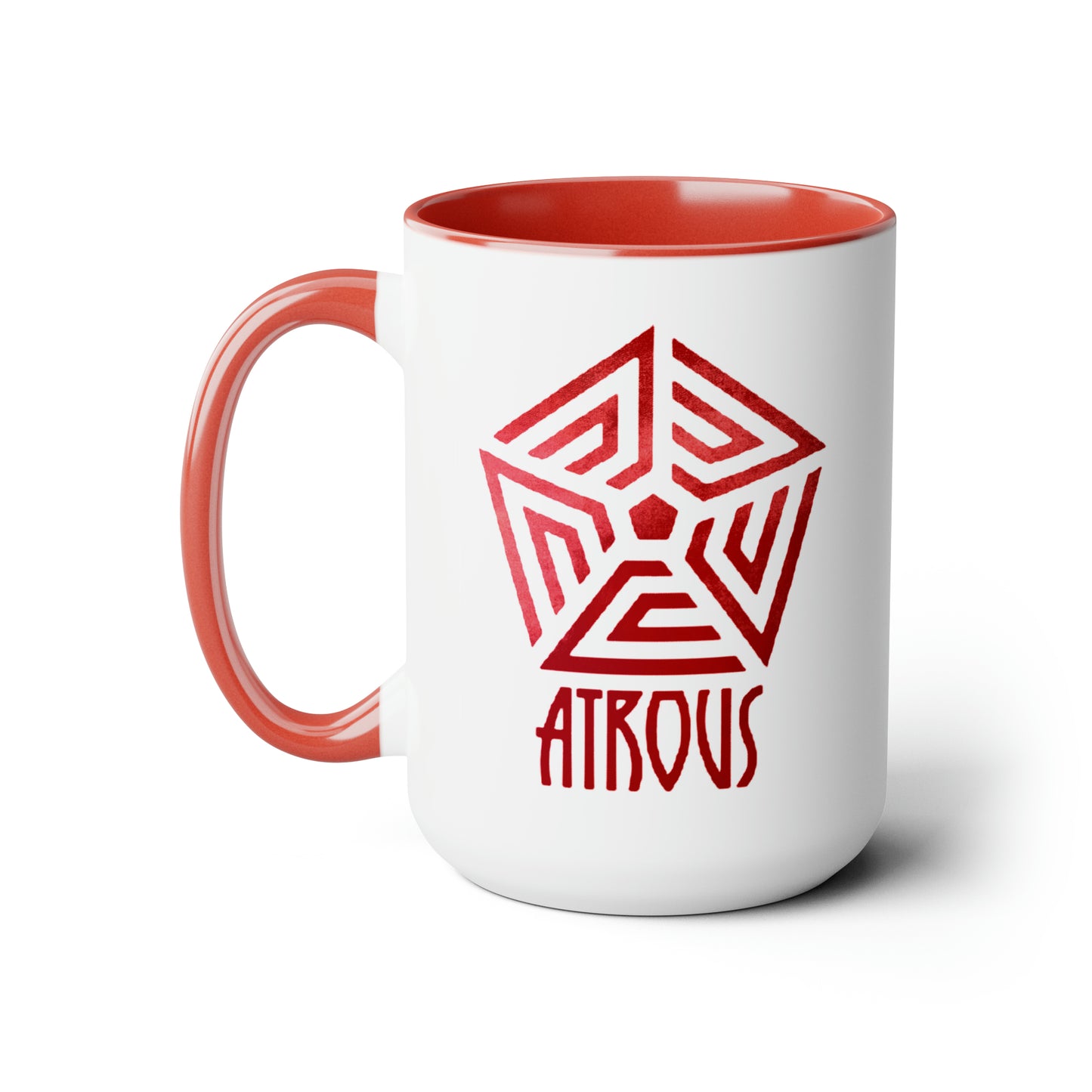 Atrous Code Red Two-Tone Coffee Mugs, 15oz