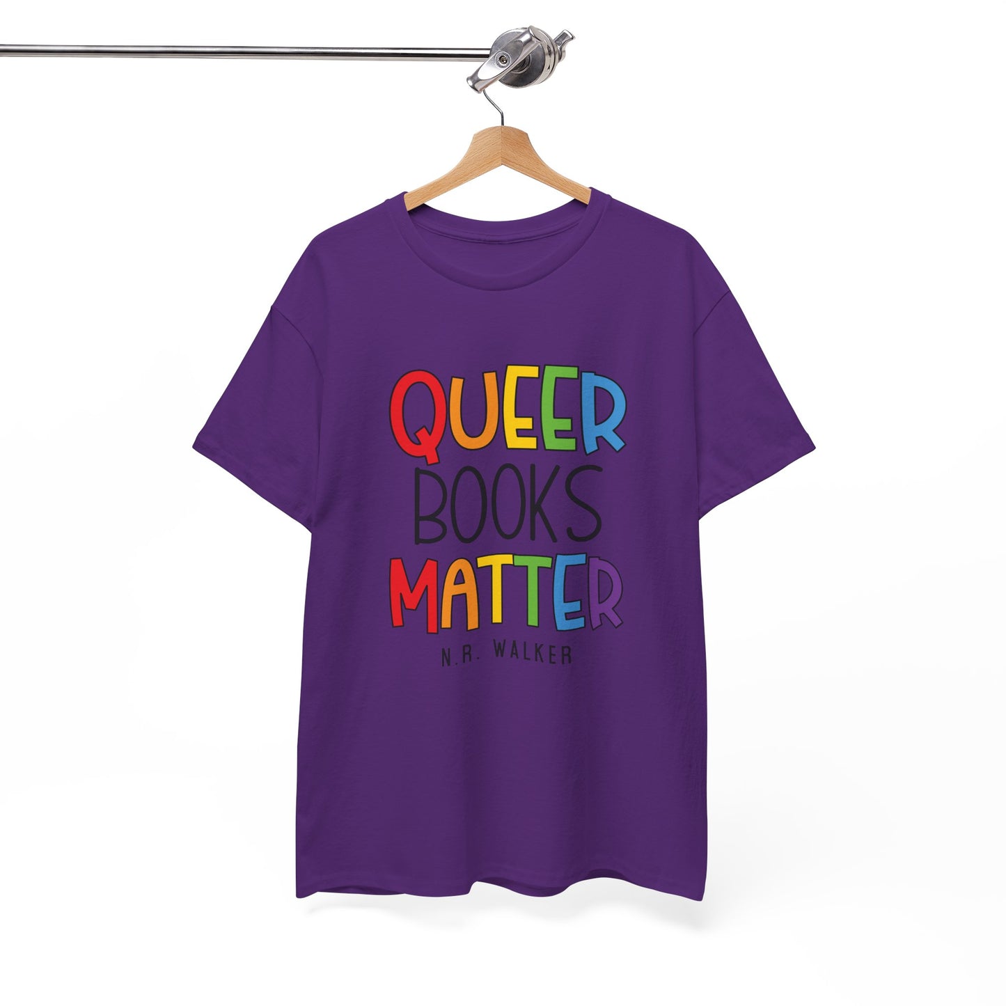 Queer Books Matter Tee, Unisex Heavy Cotton Tee for LGBTQ+ Readers