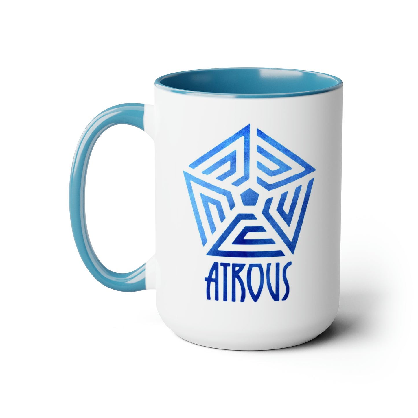 Atrous Code Blue Two-Tone Coffee Mugs, 15oz