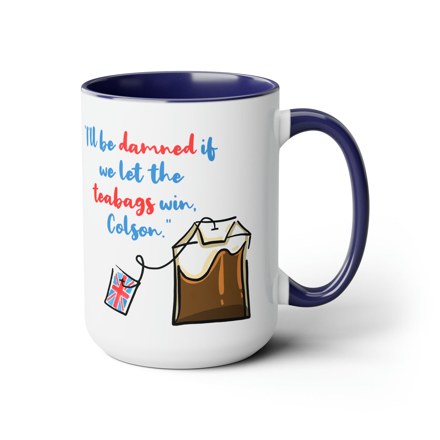 Holiday Heartstrings Teabag Two-Tone Coffee Mugs, 15oz