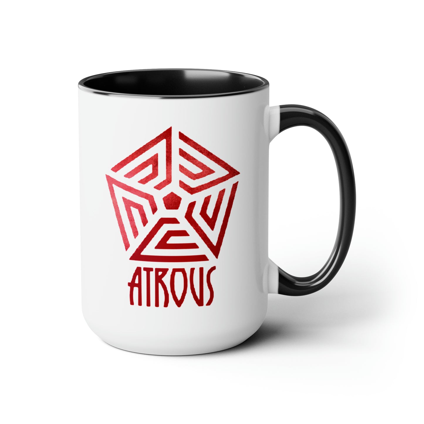 Atrous Code Red Two-Tone Coffee Mugs, 15oz