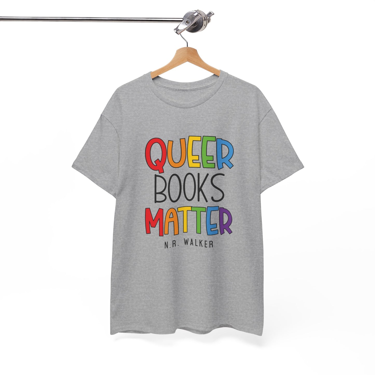 Queer Books Matter Tee, Unisex Heavy Cotton Tee for LGBTQ+ Readers