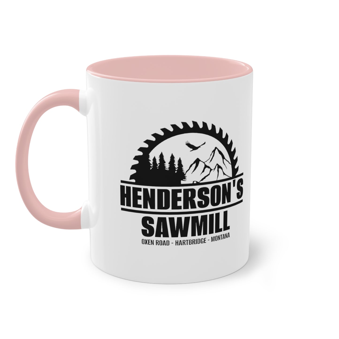 Henderson's Sawmill coffee mug - Two-Tone Coffee Mug, 11oz