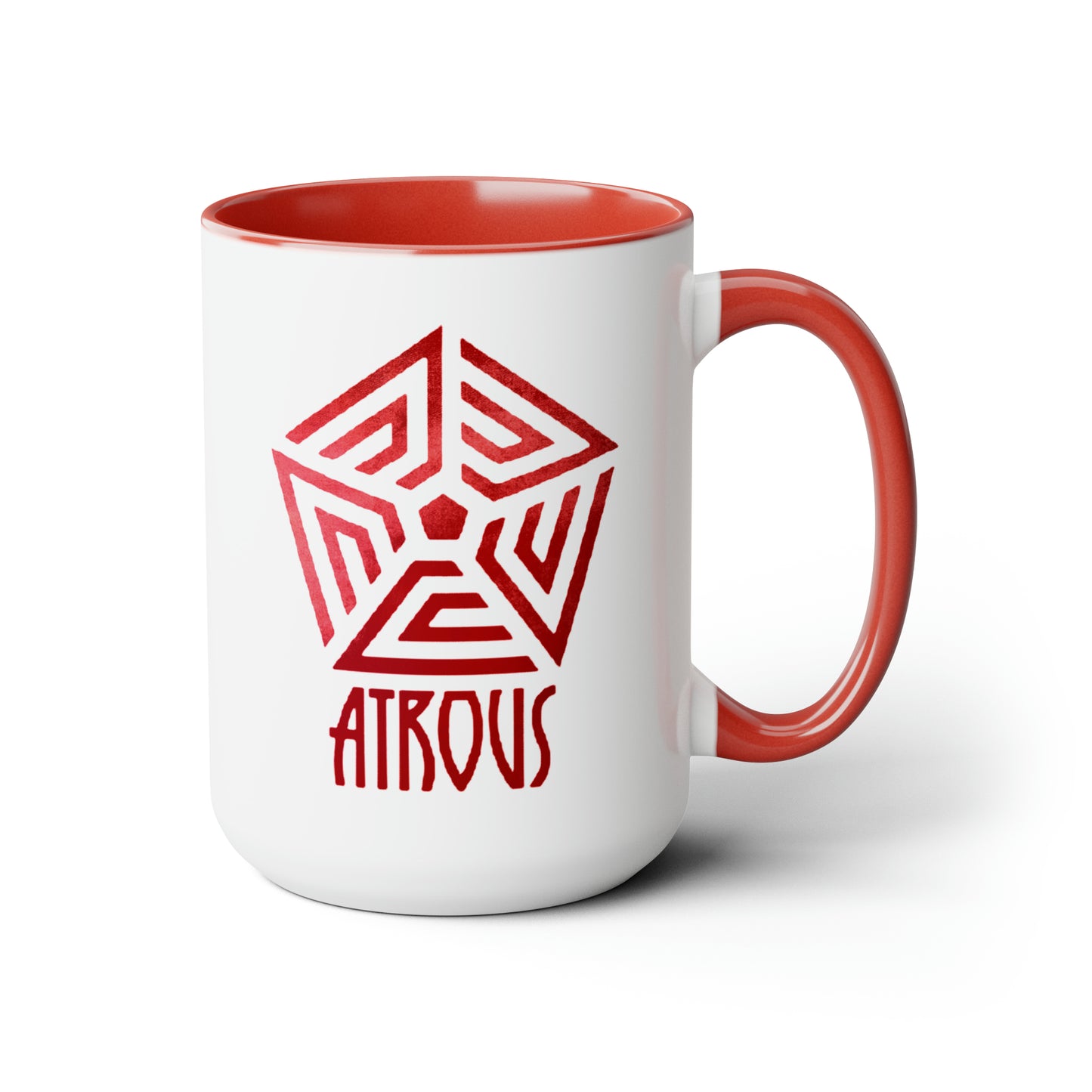 Atrous Code Red Two-Tone Coffee Mugs, 15oz